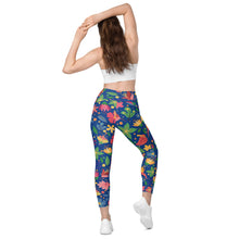 Load image into Gallery viewer, Flowers&lt;br/&gt;(Dark Blue)&lt;br/&gt;[Leggings]