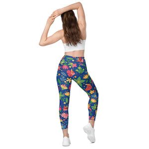 Flowers<br/>(Dark Blue)<br/>[Leggings]