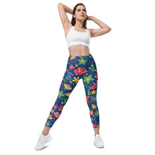 Load image into Gallery viewer, Flowers&lt;br/&gt;(Dark Blue)&lt;br/&gt;[Leggings]