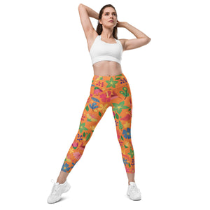 Flowers<br/>(Orange)<br/>[Leggings]
