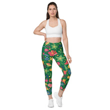 Load image into Gallery viewer, Flowers&lt;br/&gt;(Green)&lt;br/&gt;[Leggings]