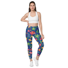 Load image into Gallery viewer, Flowers&lt;br/&gt;(Dark Blue)&lt;br/&gt;[Leggings]