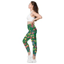 Load image into Gallery viewer, Flowers&lt;br/&gt;(Green)&lt;br/&gt;[Leggings]
