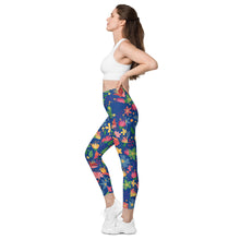 Load image into Gallery viewer, Flowers&lt;br/&gt;(Dark Blue)&lt;br/&gt;[Leggings]