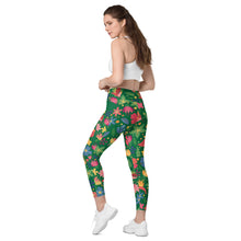 Load image into Gallery viewer, Flowers&lt;br/&gt;(Green)&lt;br/&gt;[Leggings]