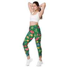 Load image into Gallery viewer, Flowers&lt;br/&gt;(Green)&lt;br/&gt;[Leggings]