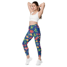Load image into Gallery viewer, Flowers&lt;br/&gt;(Dark Blue)&lt;br/&gt;[Leggings]