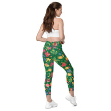 Load image into Gallery viewer, Flowers&lt;br/&gt;(Green)&lt;br/&gt;[Leggings]