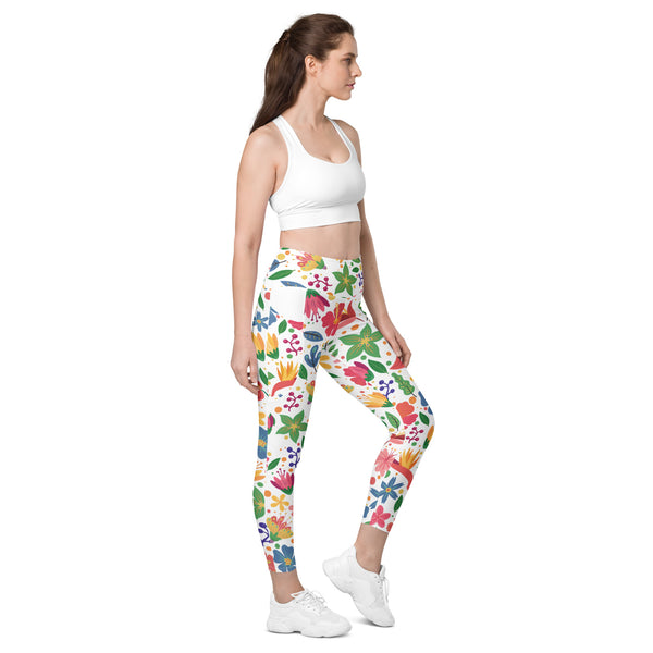 Flowers<br/>(White)<br/>[Leggings]