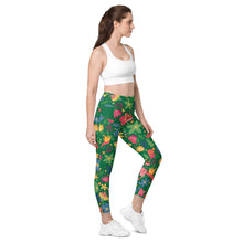 Load image into Gallery viewer, Flowers&lt;br/&gt;(Green)&lt;br/&gt;[Leggings]