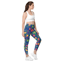 Load image into Gallery viewer, Flowers&lt;br/&gt;(Dark Blue)&lt;br/&gt;[Leggings]