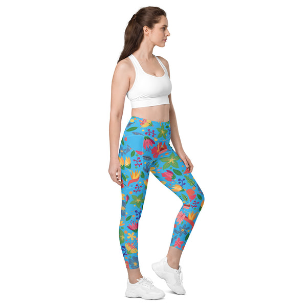 Flowers<br/>(Sky Blue)<br/>[Leggings]