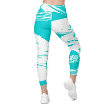 Load image into Gallery viewer, Abstract&lt;br/&gt;(Turquoise)&lt;br/&gt;[Leggings]
