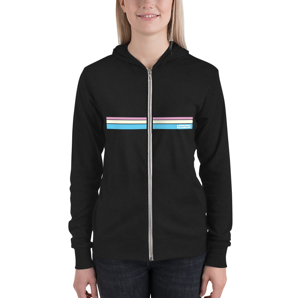 Horizontal Stripes<br/>(Pink, Cream, Sky)<br/>[Classic Hoodie]