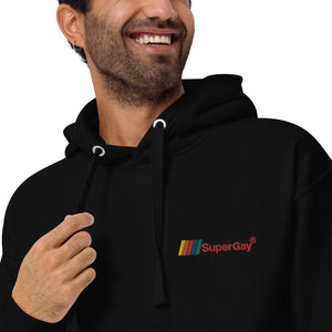 SuperGay Logo<br/>Red Text<br/>(Embroidered)<br/>[Premium Hoodie]