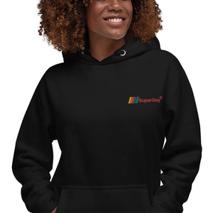 SuperGay Logo<br/>Red Text<br/>(Embroidered)<br/>[Premium Hoodie]