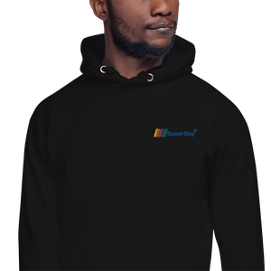 SuperGay Logo<br/>Blue Text<br/>(Embroidered)<br/>[Premium Hoodie]