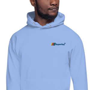 SuperGay Logo<br/>Blue Text<br/>(Embroidered)<br/>[Premium Hoodie]