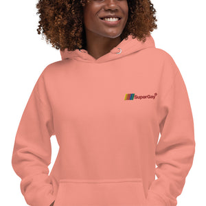 SuperGay Logo<br/>Red Text<br/>(Embroidered)<br/>[Premium Hoodie]
