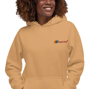 SuperGay Logo<br/>Red Text<br/>(Embroidered)<br/>[Premium Hoodie]