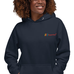 SuperGay Logo<br/>Red Text<br/>(Embroidered)<br/>[Premium Hoodie]