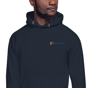 SuperGay Logo<br/>Blue Text<br/>(Embroidered)<br/>[Premium Hoodie]