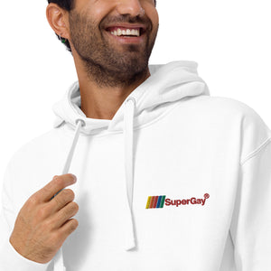SuperGay Logo<br/>Red Text<br/>(Embroidered)<br/>[Premium Hoodie]